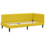 vidaXL Cadre de lit d'angle avec tête de lit Jaune 90 x 200 cm Velours