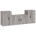 vidaXL Ensemble de meubles TV 3 Pièces Sonoma gris Bois d'ingénierie