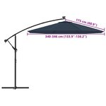 vidaXL Tissu de remplacement pour parasol déporté Bleu 350 cm