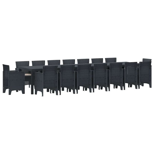 vidaXL Ensemble de salle à manger de jardin avec coussins 17 Pièces