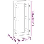 vidaXL Support pour bois de chauffage Blanc 41x25x100 cm Bois de pin