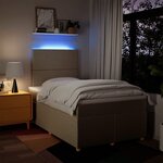 vidaXL Sommier à lattes de lit avec matelas crème 120x190 cm tissu