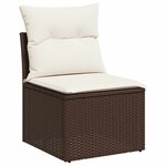 vidaXL Salon de jardin avec coussins 7 Pièces marron résine tressée