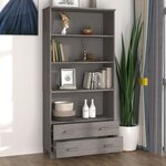 vidaXL Buffet HAMAR Bois massif de pin Gris clair