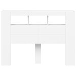 vidaXL Tête de lit à LED blanc 140x18 5x103 5 cm bois d'ingénierie