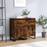 vidaXL Buffets 2 Pièces chêne fumé 40x35x70 cm bois d'ingénierie