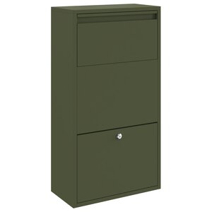vidaXL Boîte à colis vert olive 44x22x82 cm en métal