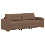 vidaXL Sofa 3 places avec coussin Marron tissu