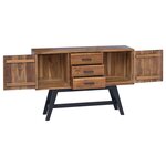 vidaXL Meuble TV Naturel 110 x 30 x 75 cm Bois de teck massif
