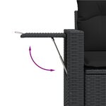 vidaXL Salon de jardin 8 Pièces avec coussins noir résine tressée