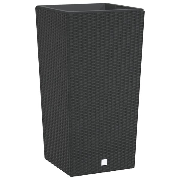 vidaXL Jardinière et intérieur amovible anthracite 21 /49 L rotin PP