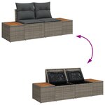 Ensemble de Canapés de Jardin 8 Pièces avec Coussins Gris Poly Rattan vidaXL