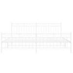 vidaXL Cadre de lit métal sans matelas et pied de lit blanc 193x203 cm