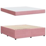 vidaXL Cadre de lit avec matelas Rose 180 x 200 cm tissu