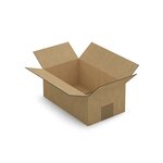 Caisse carton plate brune simple cannelure raja 25x15x10 cm (lot de 25)