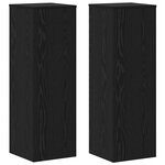 Supports de Plante vidaXL 2 Pièces Chêne Noir 33x33x100 cm Bois d'ingénierie