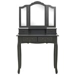 vidaXL Ensemble de coiffeuse avec tabouret Gris 80x69x141 cm Paulownia