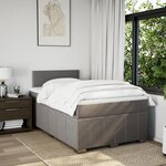 vidaXL Sommier à lattes de lit avec matelas taupe 120x190 cm tissu