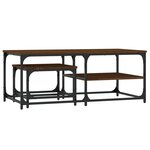 vidaXL Tables basses gigognes 2 Pièces chêne marron bois d'ingénierie