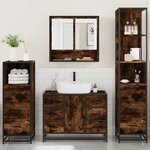 vidaXL Ensemble meubles salle de bain 4 Pièces chêne fumé bois ingénierie