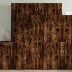 vidaXL Armoire de rangement chêne fumé 70x42 5x225cm bois d'ingénierie