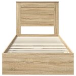 vidaXL Lit de Rangement Chêne Sonoma 90 x 200 cm Bois d'ingénierie