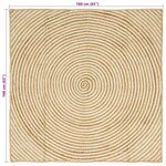 vidaXL Tapis Naturel et Blanc 160 x 160 cm Jute