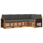 vidaXL Ensemble de canapés d'extérieur 4 pc Naturel et Anthracite