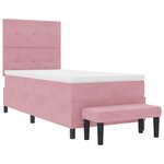 vidaXL Lit à ressorts avec matelas Rose 90 x 190 cm Velours