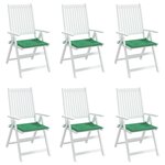 vidaXL Coussins de chaise jardin lot de 6 vert 50x50x4 cm tissu oxford