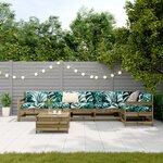 vidaXL Salon de jardin 7 Pièces bois de pin imprégné