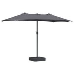 vidaXL Parasol de jardin Anthracite 385 x 209 x 244 cm tissu