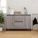 vidaXL Buffet Sonoma gris 102x35x70 cm Bois d'ingénierie