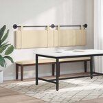 vidaXL Tête de lit suspendue Avec lumière LED Crème Tissu