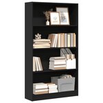 vidaXL Bibliothèque noir 80x24x143 cm bois d'ingénierie
