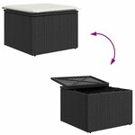 vidaXL Ensemble de canapé de jardin 9 Pièces Noir  blanc