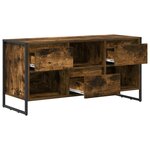 vidaXL Meuble TV Chêne Fumé 100 x 36 x 49 5 cm Bois d'ingénierie