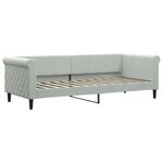 vidaXL Lit de jour avec gigogne et matelas gris clair 80x200cm velours