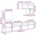 vidaXL Meubles TV muraux 6 Pièces Bois ancien Bois d'ingénierie