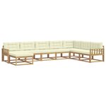 vidaXL Ensemble de canapés d'extérieur 8 pc Blanc et crème