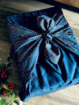 Emballage Réutilisable Furoshiki Coton Recyclé L : Pôle Nord Bleu Nuit