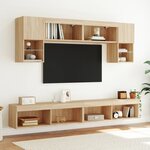 vidaXL Meuble TV avec lumières LED chêne sonoma 100x30x30 cm