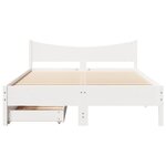 vidaXL Cadre de lit avec tiroirs blanc 140x200 cm bois de pin massif