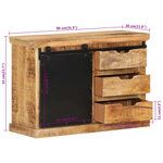 vidaXL Buffet 80x30x55 cm bois de manguier brut massif