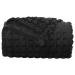 vidaXL Jeté Noir 200 x 150 cm Toison