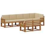 vidaXL Ensemble de canapés d'extérieur 8 pc Naturel et Beige Polyester