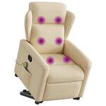vidaXL Fauteuil inclinable de massage Crème Tissu