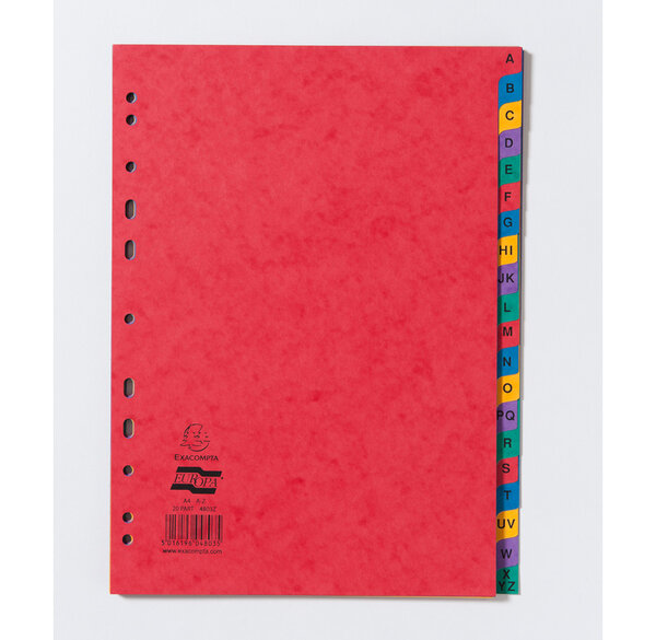 Intercalaire indexé NF A4 A-Z touches x 5 EXACOMPTA