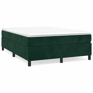vidaXL Cadre de lit vert foncé 140x190 cm velours