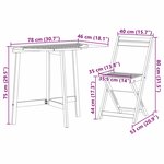 vidaXL Ensemble bistrot 3 Pièces Marron Bois d'acacia massif